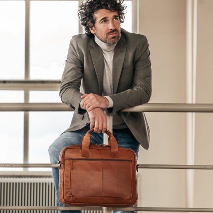 Торба За Лаптоп Кожна Calvi - Црна